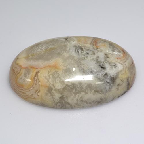 60.20캐럿 천연 멀티컬러 아게이트, 타원형 컷, 35.2×23.3 mm, 불투명체