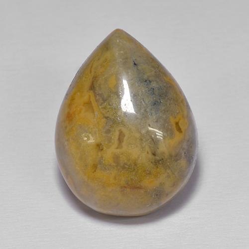 8.66캐럿 천연 멀티컬러 아게이트, 배 모양, 15.8×12 mm, 불투명체