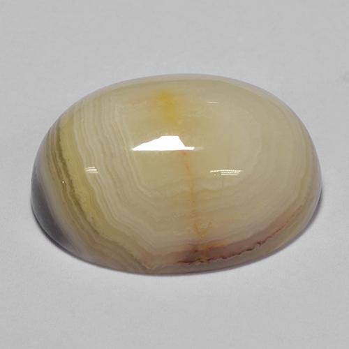 19.56캐럿 천연 멀티컬러 아게이트, 타원형 컷, 20×14.8 mm, 불투명체