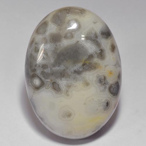 39.51캐럿 천연 멀티컬러 아게이트, 타원형 컷, 30.2×22 mm, 불투명체