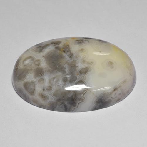 39.51캐럿 천연 멀티컬러 아게이트, 타원형 컷, 30.2×22 mm, 불투명체