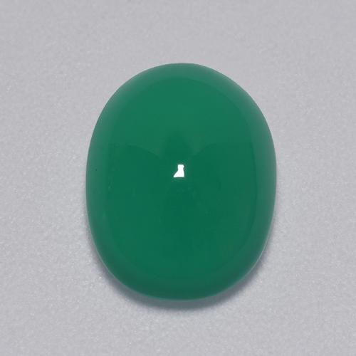 3.39캐럿 천연 미디엄 그린 아게이트, 타원형 컷, 11.2×8.4 mm, 투명한