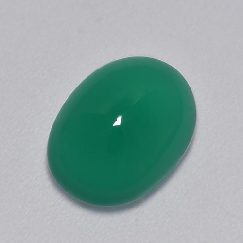 3.39캐럿 천연 미디엄 그린 아게이트, 타원형 컷, 11.2×8.4 mm, 투명한