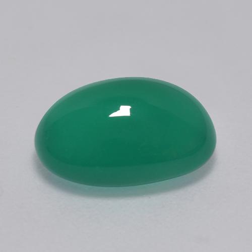 3.39캐럿 천연 미디엄 그린 아게이트, 타원형 컷, 11.2×8.4 mm, 투명한