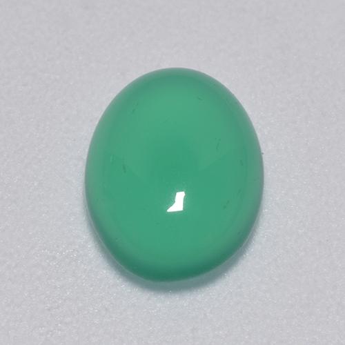 1.58캐럿 천연 쿨 그린 아게이트, 타원형 컷, 8.9×6.8 mm, 투명한