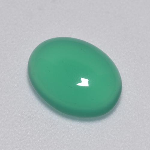 1.58캐럿 천연 쿨 그린 아게이트, 타원형 컷, 8.9×6.8 mm, 투명한