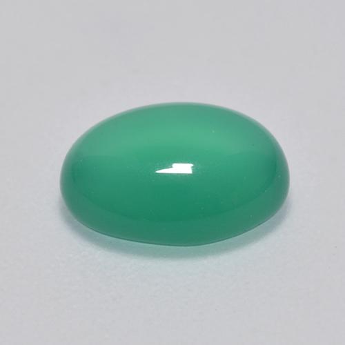 1.58캐럿 천연 쿨 그린 아게이트, 타원형 컷, 8.9×6.8 mm, 투명한