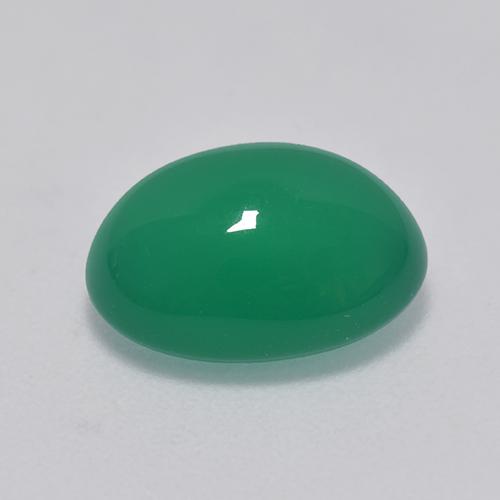 2.81캐럿 천연 따뜻한 녹색 아게이트, 타원형 컷, 10.5×8 mm, 투명한