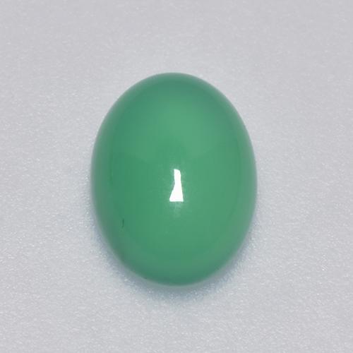 1.30캐럿 천연 제이드 그린 아게이트, 타원형 컷, 8.1×6 mm, 투명한