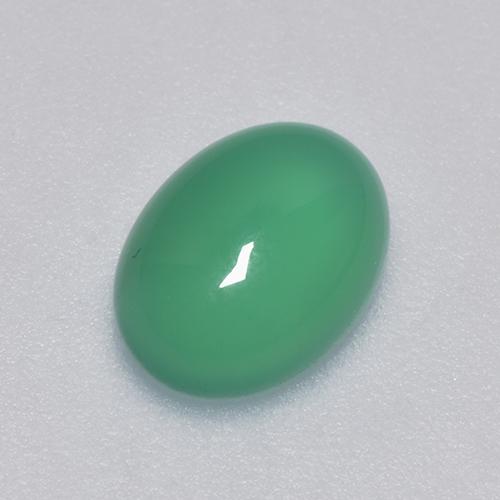 1.30캐럿 천연 제이드 그린 아게이트, 타원형 컷, 8.1×6 mm, 투명한