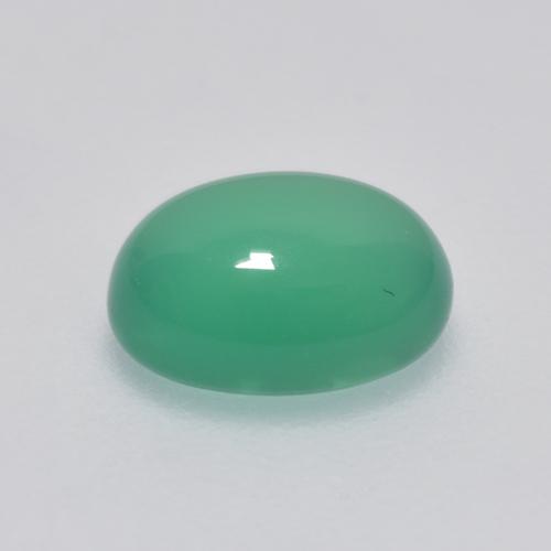 1.30캐럿 천연 제이드 그린 아게이트, 타원형 컷, 8.1×6 mm, 투명한