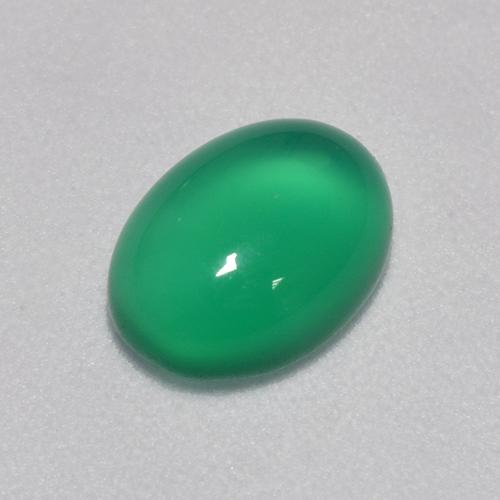 1.23캐럿 천연 라이트 바질 그린 아게이트, 타원형 컷, 7.9×5.9 mm, 투명한
