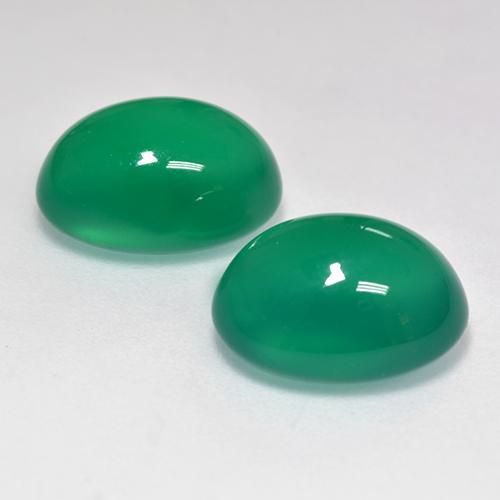 6.97캐럿 천연 따뜻한 녹색 아게이트 보석, 타원형 컷, 10.9×7.9 mm, 투명한
