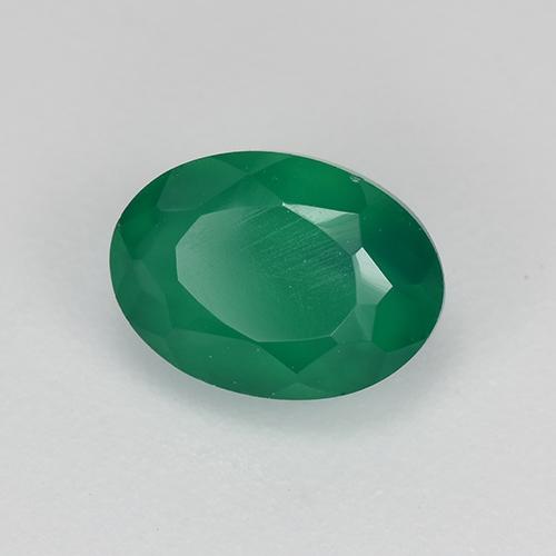 0.98캐럿 천연 쿨 그린 아게이트, 타원형 컷, 7.3×5.3 mm, 투명한