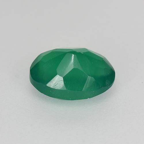 0.98캐럿 천연 쿨 그린 아게이트, 타원형 컷, 7.3×5.3 mm, 투명한