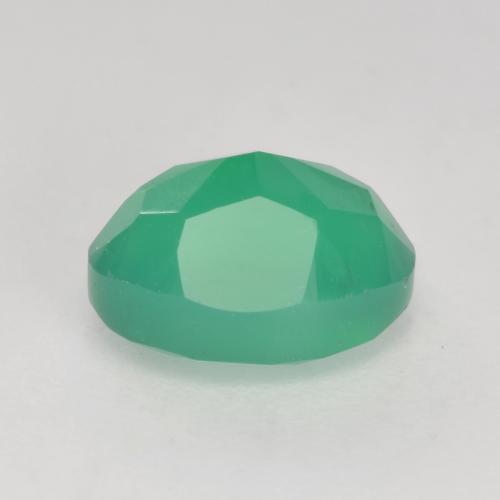 1.37캐럿 천연 미디엄 그린 아게이트, 타원형 컷, 7.9×5.8 mm, 투명한