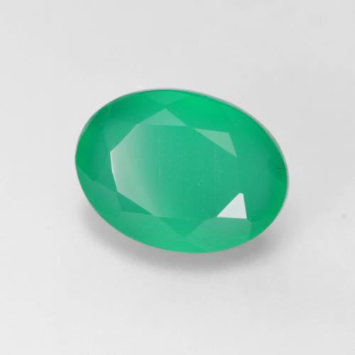 1.25캐럿 천연 일렉트릭 그린 아게이트, 타원형 컷, 7.9×5.9 mm, 투명한