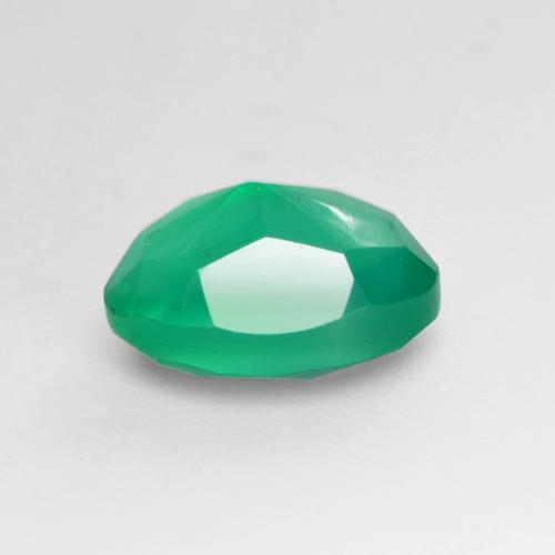 1.25캐럿 천연 일렉트릭 그린 아게이트, 타원형 컷, 7.9×5.9 mm, 투명한
