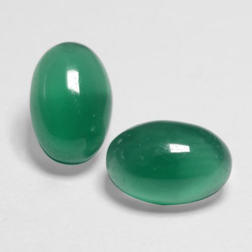 1.10캐럿 천연 포레스트 그린 아게이트 보석, 타원형 컷, 6.2×4.2 mm, 투명한
