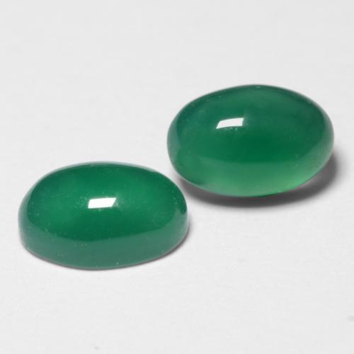 1.10캐럿 천연 포레스트 그린 아게이트 보석, 타원형 컷, 6.2×4.2 mm, 투명한