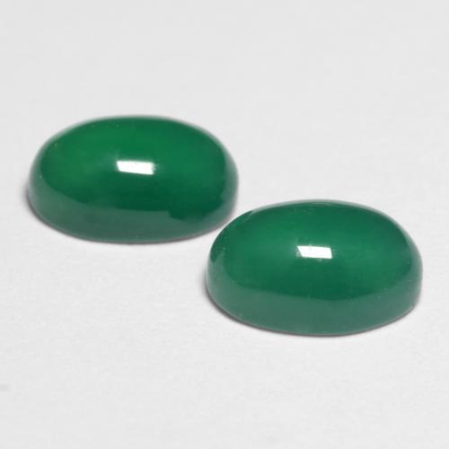 1.10캐럿 천연 포레스트 그린 아게이트 보석, 타원형 컷, 6.2×4.2 mm, 투명한