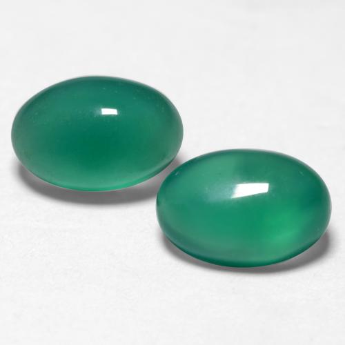 1.09캐럿 천연 쿨 그린 아게이트 보석, 타원형 컷, 6.2×4.2 mm, 투명한