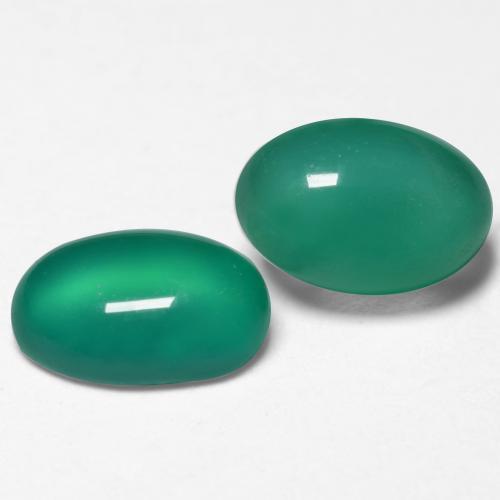 1.09캐럿 천연 쿨 그린 아게이트 보석, 타원형 컷, 6.2×4.2 mm, 투명한