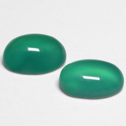 1.09캐럿 천연 쿨 그린 아게이트 보석, 타원형 컷, 6.2×4.2 mm, 투명한