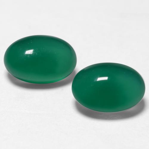 1.17캐럿 천연 미디엄 딥 그린 아게이트 보석, 타원형 컷, 6.1×4.2 mm, 투명한