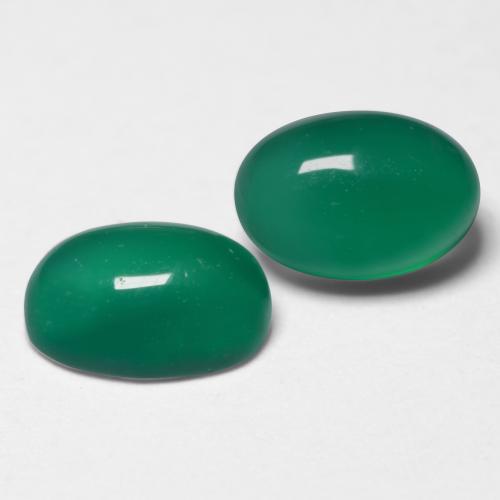 1.17캐럿 천연 미디엄 딥 그린 아게이트 보석, 타원형 컷, 6.1×4.2 mm, 투명한