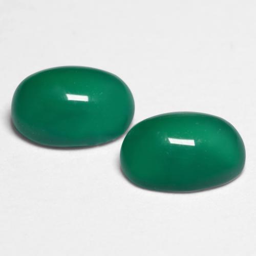 1.17캐럿 천연 미디엄 딥 그린 아게이트 보석, 타원형 컷, 6.1×4.2 mm, 투명한
