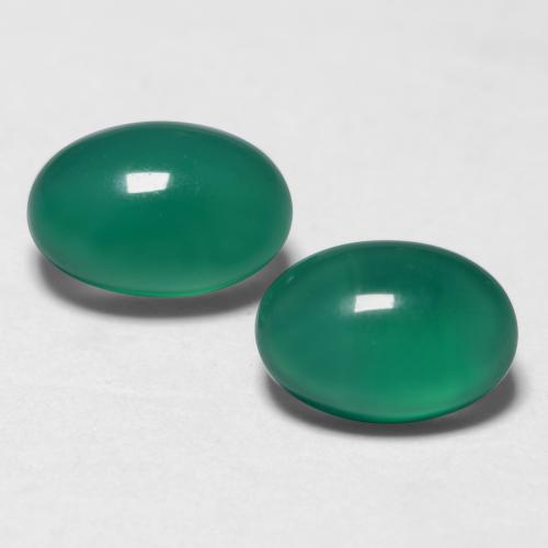1.08캐럿 천연 미디엄 딥 그린 아게이트 보석, 타원형 컷, 5.9×4.1 mm, 투명한