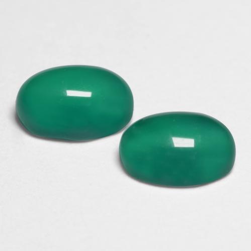 1.08캐럿 천연 미디엄 딥 그린 아게이트 보석, 타원형 컷, 5.9×4.1 mm, 투명한
