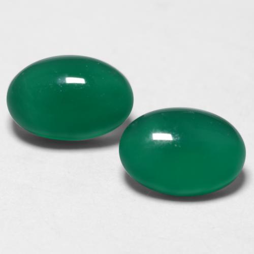 1.29캐럿 천연 포레스트 그린 아게이트 보석, 타원형 컷, 6.1×4.1 mm, 투명한