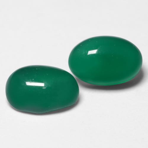 1.29캐럿 천연 포레스트 그린 아게이트 보석, 타원형 컷, 6.1×4.1 mm, 투명한
