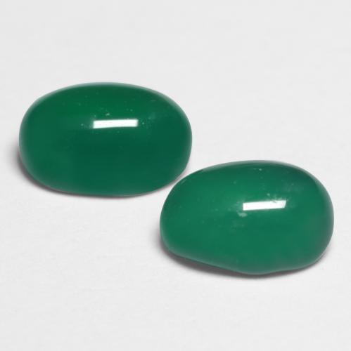 1.29캐럿 천연 포레스트 그린 아게이트 보석, 타원형 컷, 6.1×4.1 mm, 투명한