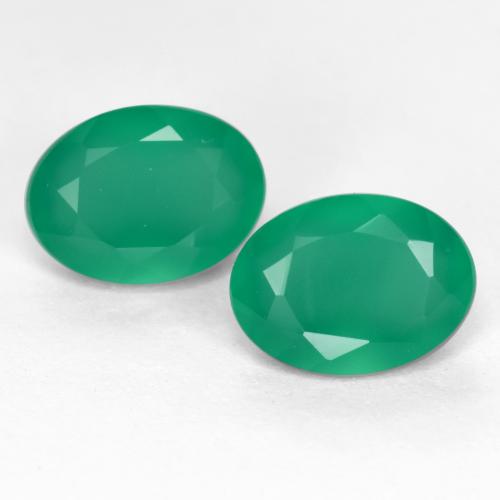 2.28캐럿 천연 따뜻한 녹색 아게이트 보석, 타원형 컷, 7.9×5.8 mm, 투명한
