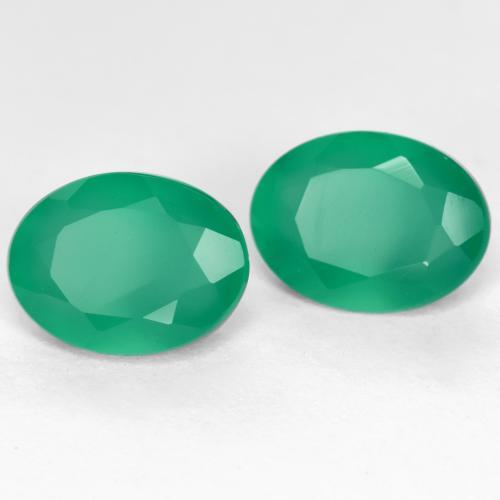 2.28캐럿 천연 따뜻한 녹색 아게이트 보석, 타원형 컷, 7.9×5.8 mm, 투명한