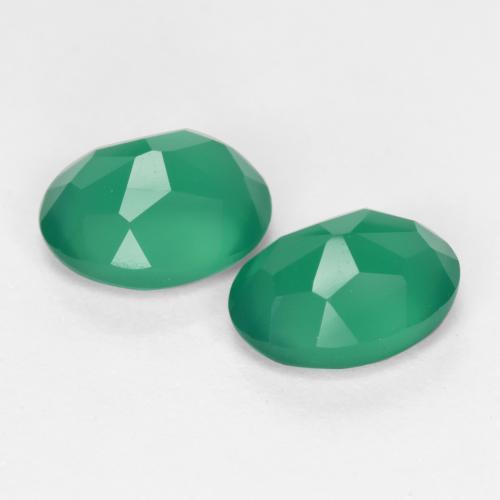 2.28캐럿 천연 따뜻한 녹색 아게이트 보석, 타원형 컷, 7.9×5.8 mm, 투명한