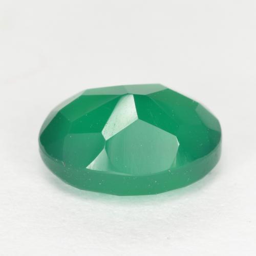1.32캐럿 천연 따뜻한 녹색 아게이트, 타원형 컷, 7.9×5.8 mm, 투명한