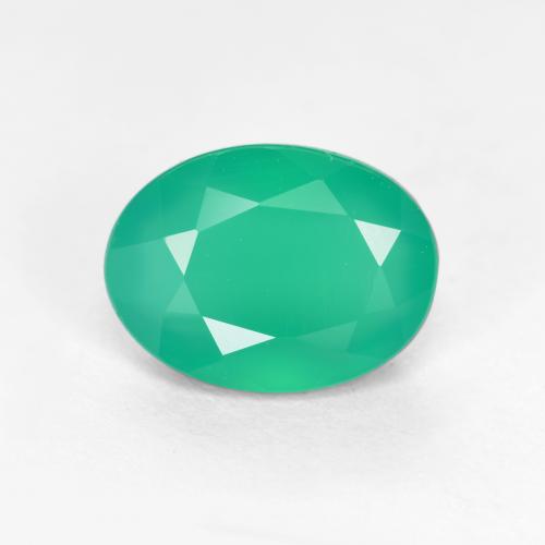 1.03캐럿 천연 쿨 그린 아게이트, 타원형 컷, 7.8×5.9 mm, 투명한