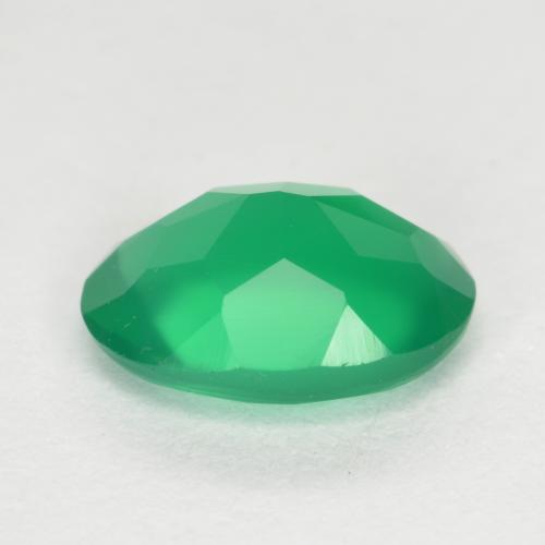 1.04캐럿 천연 미디엄 그린 아게이트, 타원형 컷, 8.1×6.1 mm, 투명한