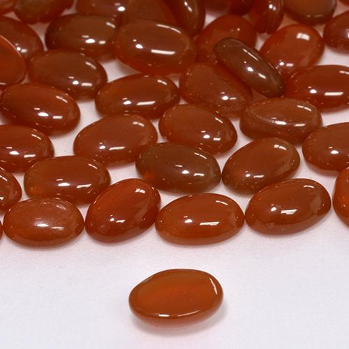 3.90캐럿 천연 파이어 레드 아게이트 보석, 타원형 컷, 7×5 mm, 투명한