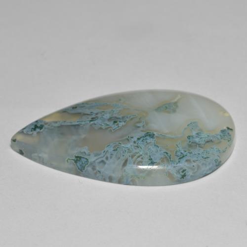 27.73캐럿 천연 멀티컬러 아게이트, 배 모양, 34.6×21.8 mm, 투명한