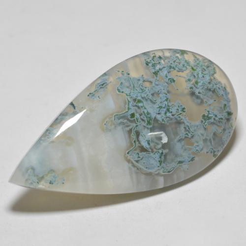 34.74캐럿 천연 멀티컬러 아게이트, 배 모양, 39.9×21.2 mm, 투명한