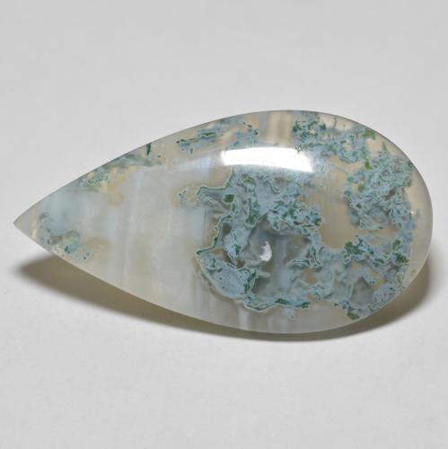 34.74캐럿 천연 멀티컬러 아게이트, 배 모양, 39.9×21.2 mm, 투명한