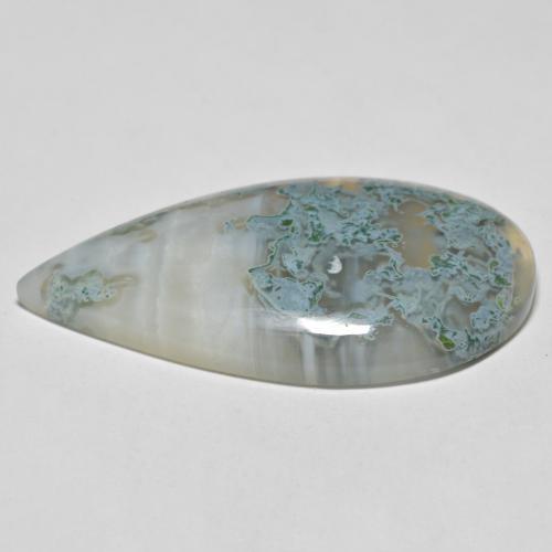 34.74캐럿 천연 멀티컬러 아게이트, 배 모양, 39.9×21.2 mm, 투명한
