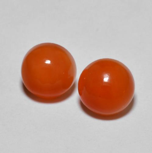 2.90캐럿 천연 미디엄 오렌지 아게이트 보석, 라운드 컷, 6.91 mm, 투명한