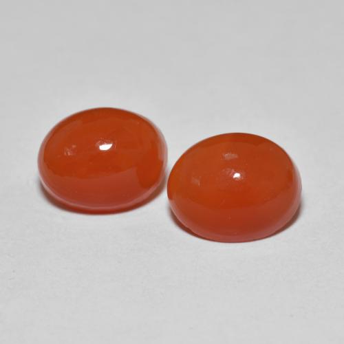 3.54캐럿 천연 파이어 레드 아게이트 보석, 타원형 컷, 8.5×6.8 mm, 투명한