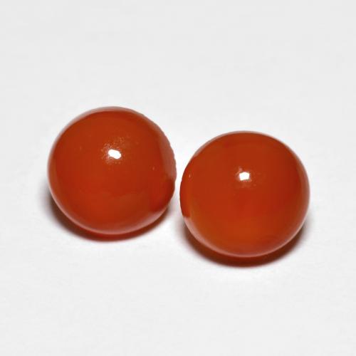 1.60캐럿 천연 미디엄 레드 아게이트 보석, 라운드 컷, 5.95 mm, 투명한